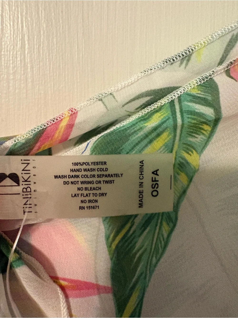 TiniBikini tropical bird of paradise swim cover-up